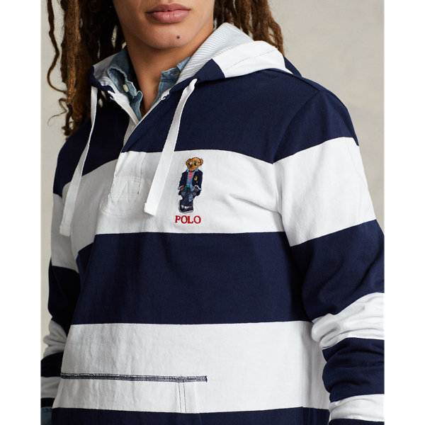 Cruise Navy/White Polo Bear Jersey Hooded Rugby Shirt Polo Ralph Lauren 6