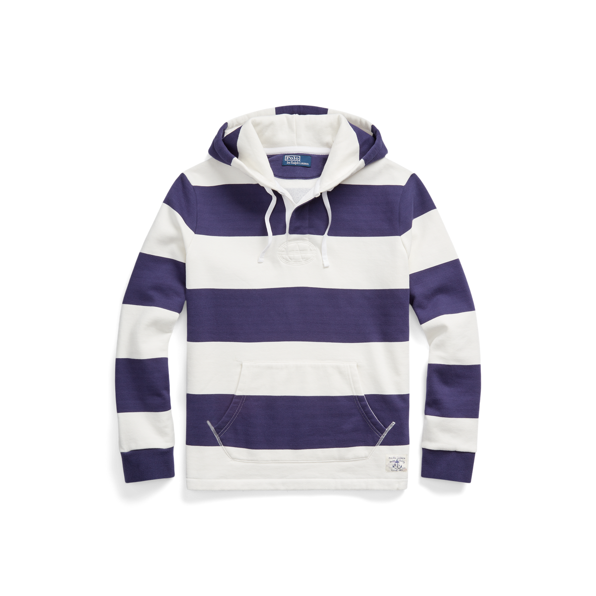 Striped Fleece Rugby Hoodie Ralph Lauren