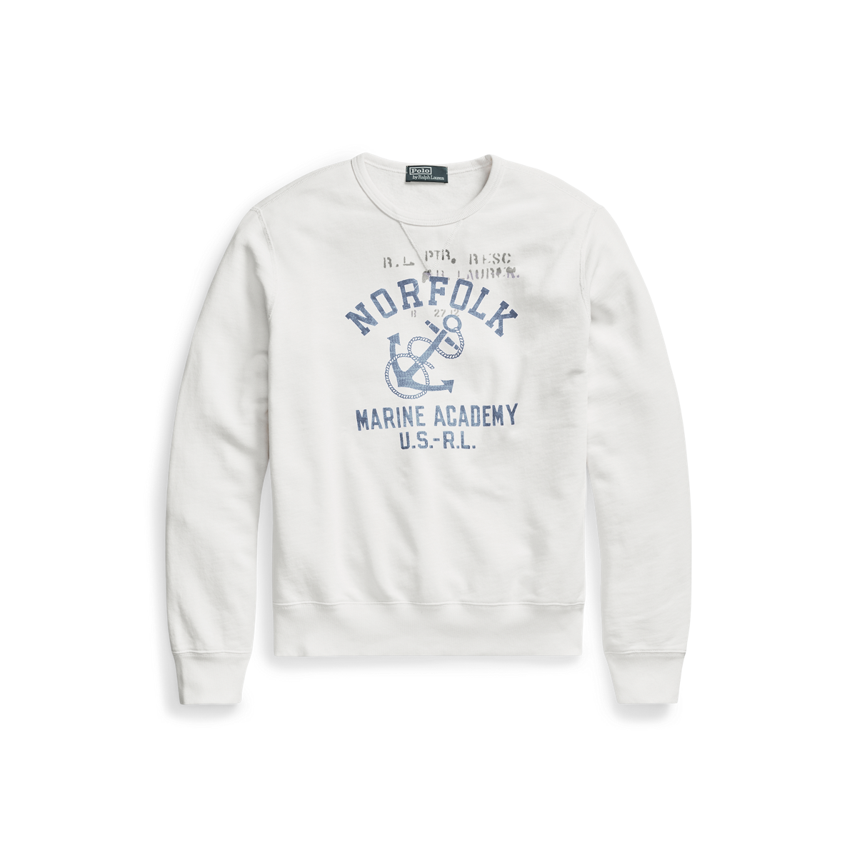 ★★POLO RALPH LAUREN★★ Anchor Print Fleece Sweatshirt Whi Genuine Polo Ralph Lauren Anchor Print Fleece Sweatshirt