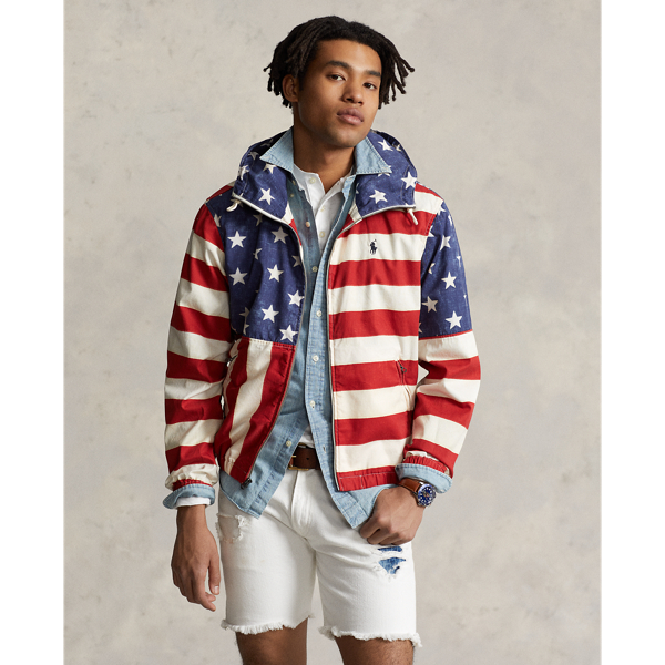 Flag Print Hooded Jacket Ralph Lauren