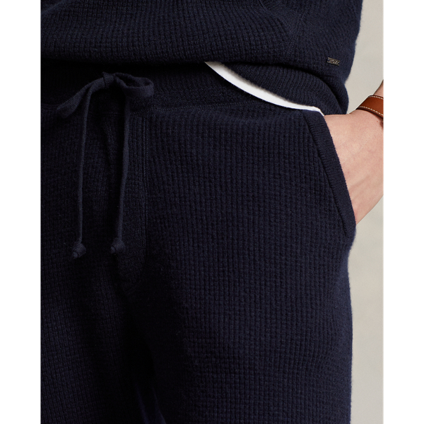 Hunter Navy Waffle-Knit Washable Cashmere Pant Polo Ralph Lauren 6