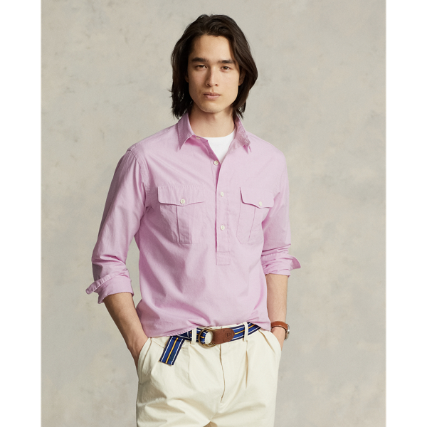 Pink Classic Fit End-on-End Popover Workshirt Polo Ralph Lauren 4