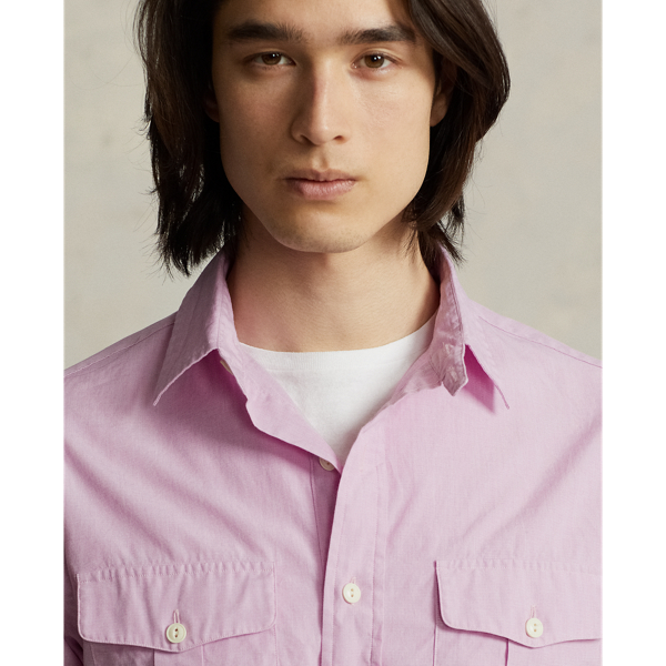 Pink Classic Fit End-on-End Popover Workshirt Polo Ralph Lauren 6