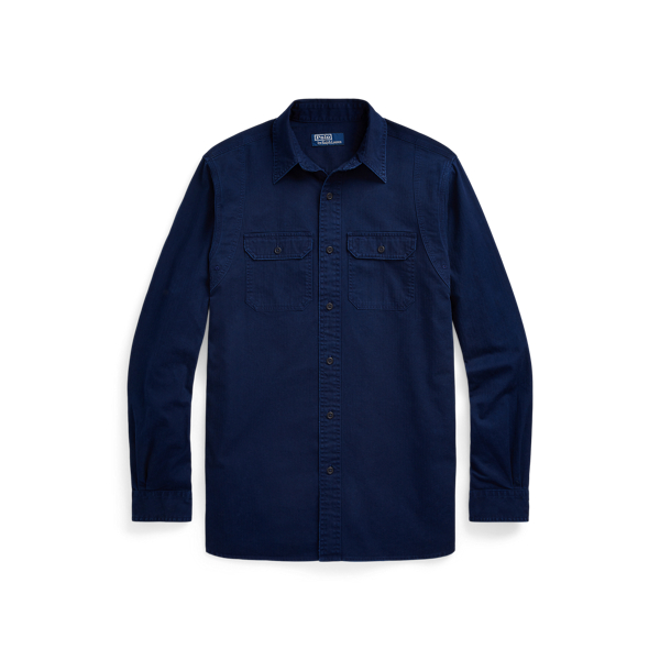 Cruise Navy Classic Fit Herringbone Chino Workshirt Polo Ralph Lauren 2