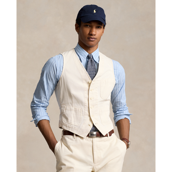 Guide Cream Washed Twill Vest Polo Ralph Lauren 1