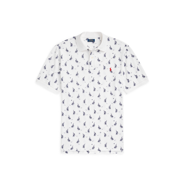 Sailboat-Print Mesh Polo Shirt | Ralph Lauren