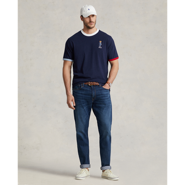 Jersey-T-Shirt mit Polo Bear Big & Tall in Kreuzfahrt-Navy/Rot 4