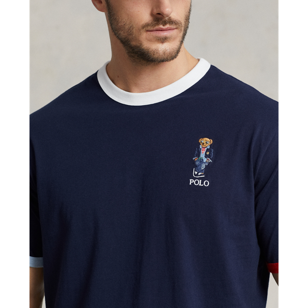 Jersey-T-Shirt mit Polo Bear Big & Tall in Kreuzfahrt-Navy/Rot 6