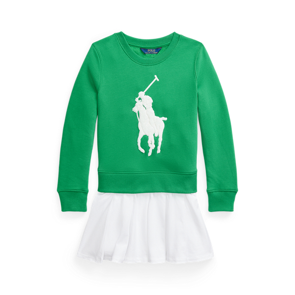 Fleece sweatshirtjurk met Big Pony