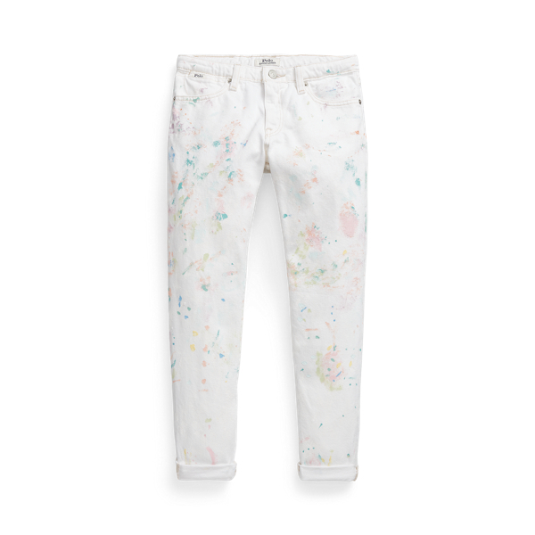 Paint-Splatter Astor Slim Boyfriend Jean