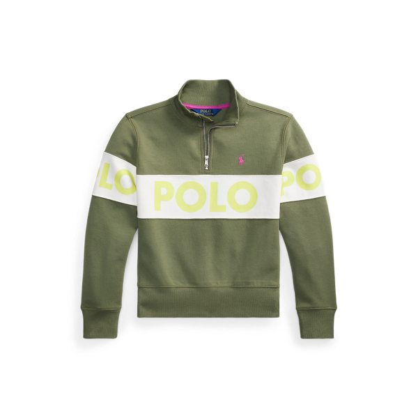 Striped Logo Double-Knit Pullover