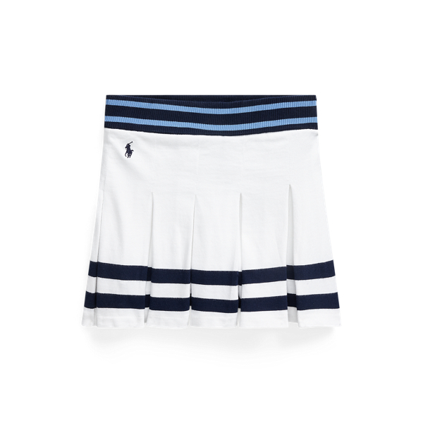 Striped Pleated Jersey Skort