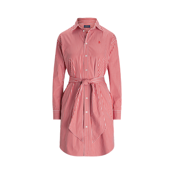 Lauren ralph lauren belted striped dress hotsell