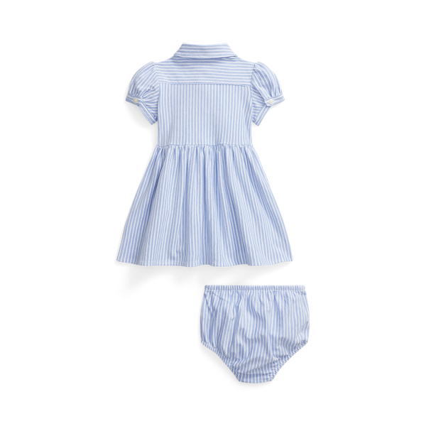 Oxford-Strickkleid mit H&ouml;schen Baby Girl in Harbor-Island-Blau/Wei&szlig; 2