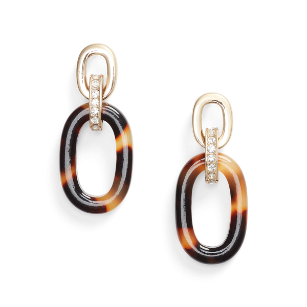 Pendants d'oreilles pav&eacute;s motif &eacute;caille