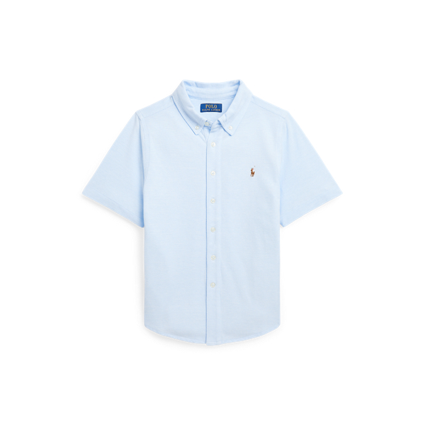 Office Blue Knit Oxford Short-Sleeve Shirt Boys 8-20 1