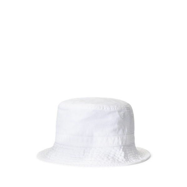 White Polo Bear Cotton Twill Bucket Hat Boys 8-18 2