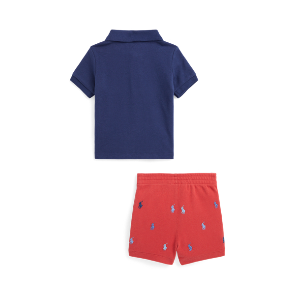 Ensemble polo et short en piqu&eacute; Baby Boy en Eau douce 2