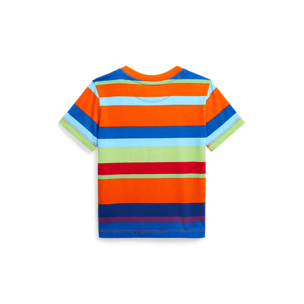 Gestreiftes T-Shirt aus Baumwolle Baby Boy in Regatta-Orange multi 2