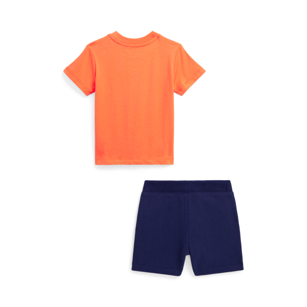 T-shirt Polo Bear jersey short molleton Baby Boy en Orange de mai 2