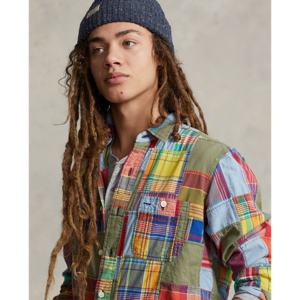 6074 Montauk Patchwork Classic Fit Patchwork Madras Workshirt Polo Ralph Lauren 6