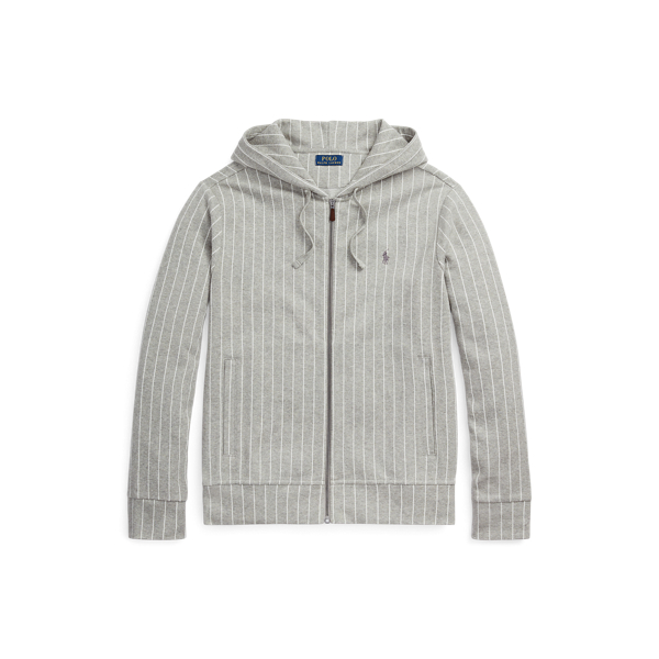 Pinstripe Luxury Jersey Full-Zip Hoodie Polo Ralph Lauren 1