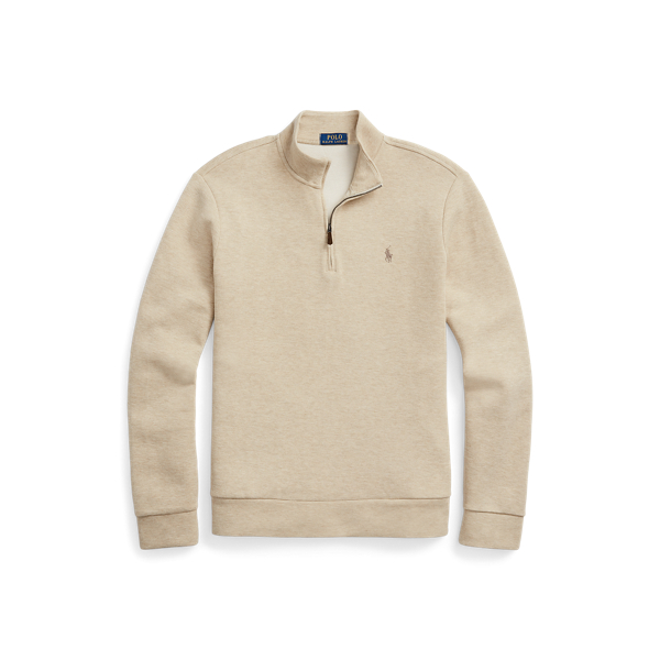 Pull demi-zippé à maille double en piqué