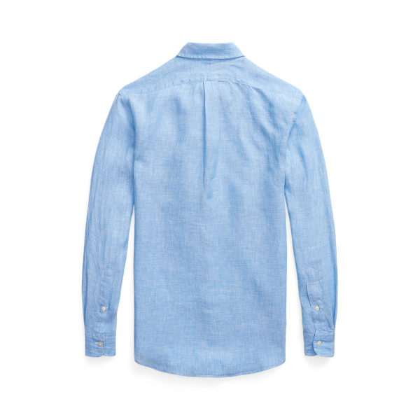 Custom-Fit Leinenhemd Polo Ralph Lauren in Blau/Wei&szlig; 2