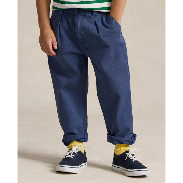 Pantalon chino à cordon de serrage Boys 1.5-6 Years en Marine clair 4