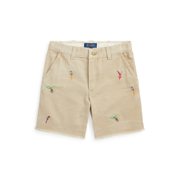 Parrot Embroidered Cotton Chino Short for Boys Ralph Lauren UK
