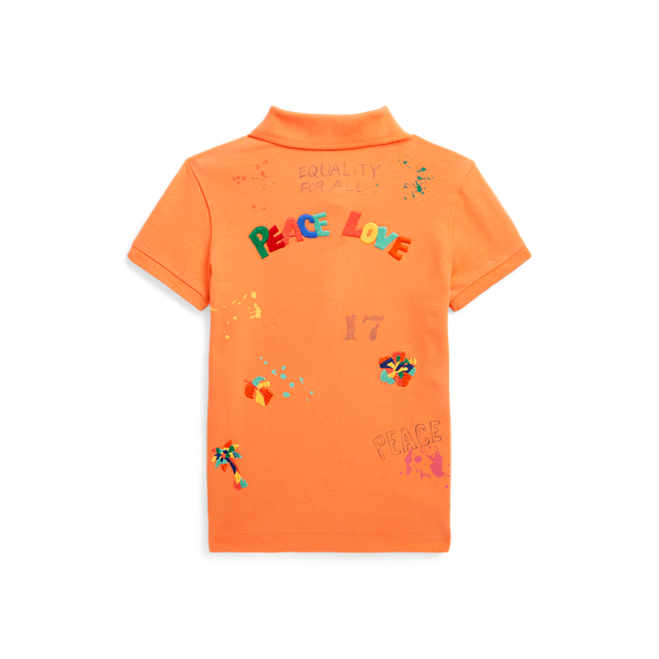 Stretchpiqu&eacute;-Poloshirt mit Grafiken Girls 1.5-6.5 Years in Mai-Orange 2