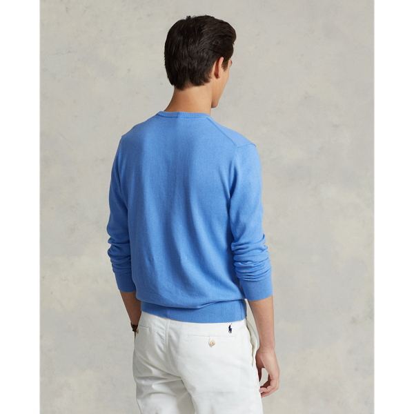 Baumwoll-Kaschmir-Rundhalspullover Polo Ralph Lauren in Harbor-Island-Blau 5