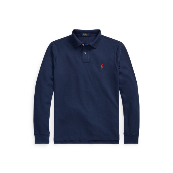 Slim Fit Mesh Long Sleeve Polo for Men Ralph Lauren UK