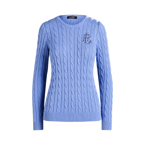 Button-Trim Cable-Knit Jumper