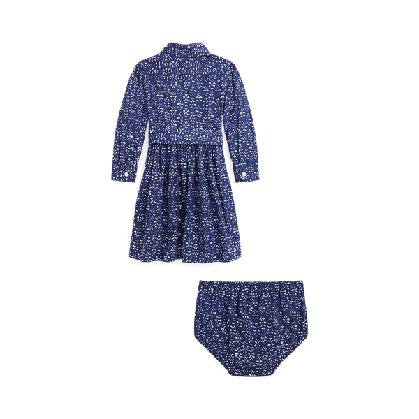 Oxford-Hemdkleid mit G&uuml;rtel und H&ouml;schen Baby Girl in Holzschnitt-Struktur 2