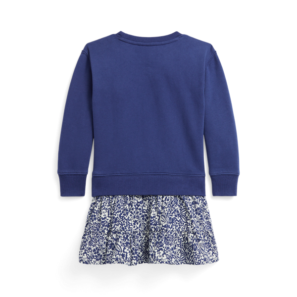 Robe sweat fleurie en molleton Girls 1.5-6.5 Years en Bleu bloc bois luxuriant 2