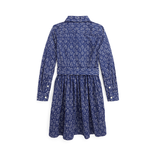 Oxford-Hemdkleid mit abstraktem Muster Girls 1.5-6.5 Years in Holzschnitt-Struktur 2