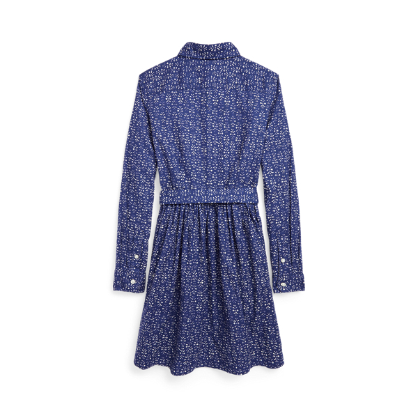 Oxford-Hemdkleid mit abstraktem Muster Girls 7-14 Years in Holzschnitt-Struktur 2