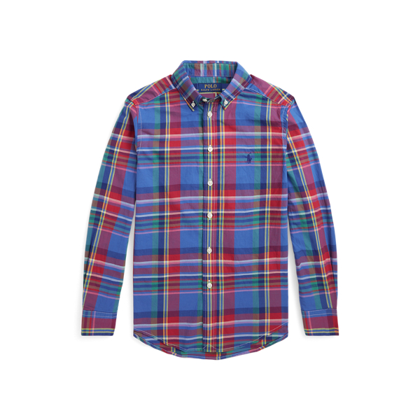 Chemise &eacute;cossaise popeline de coton Boys 6-14 Years en 1