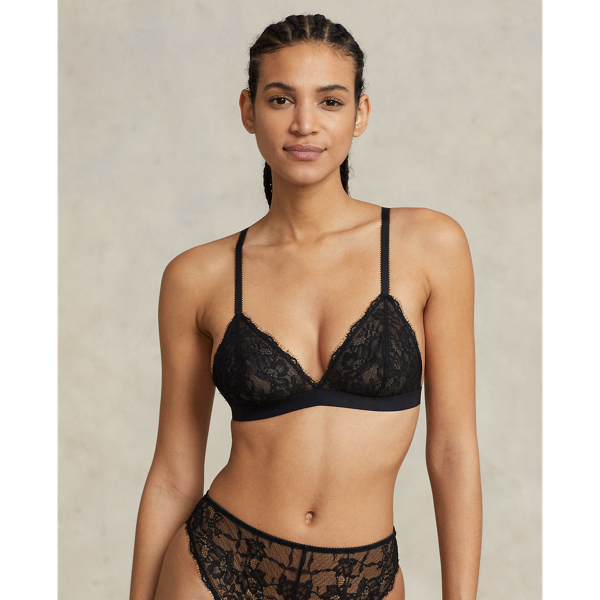 Onyx Lace Unlined Triangle Bralette Polo Ralph Lauren 3
