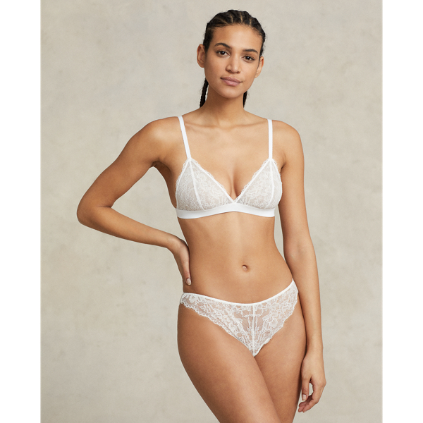 Ecru Lace Unlined Triangle Bralette Polo Ralph Lauren 2