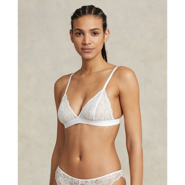 Ecru Lace Unlined Triangle Bralette Polo Ralph Lauren 3