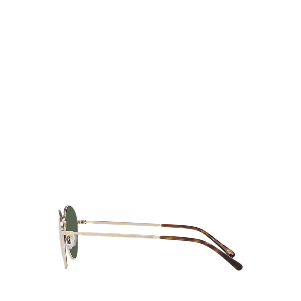 Semishiny Pale Gold Retro Round Metal Sunglasses Polo Ralph Lauren 3