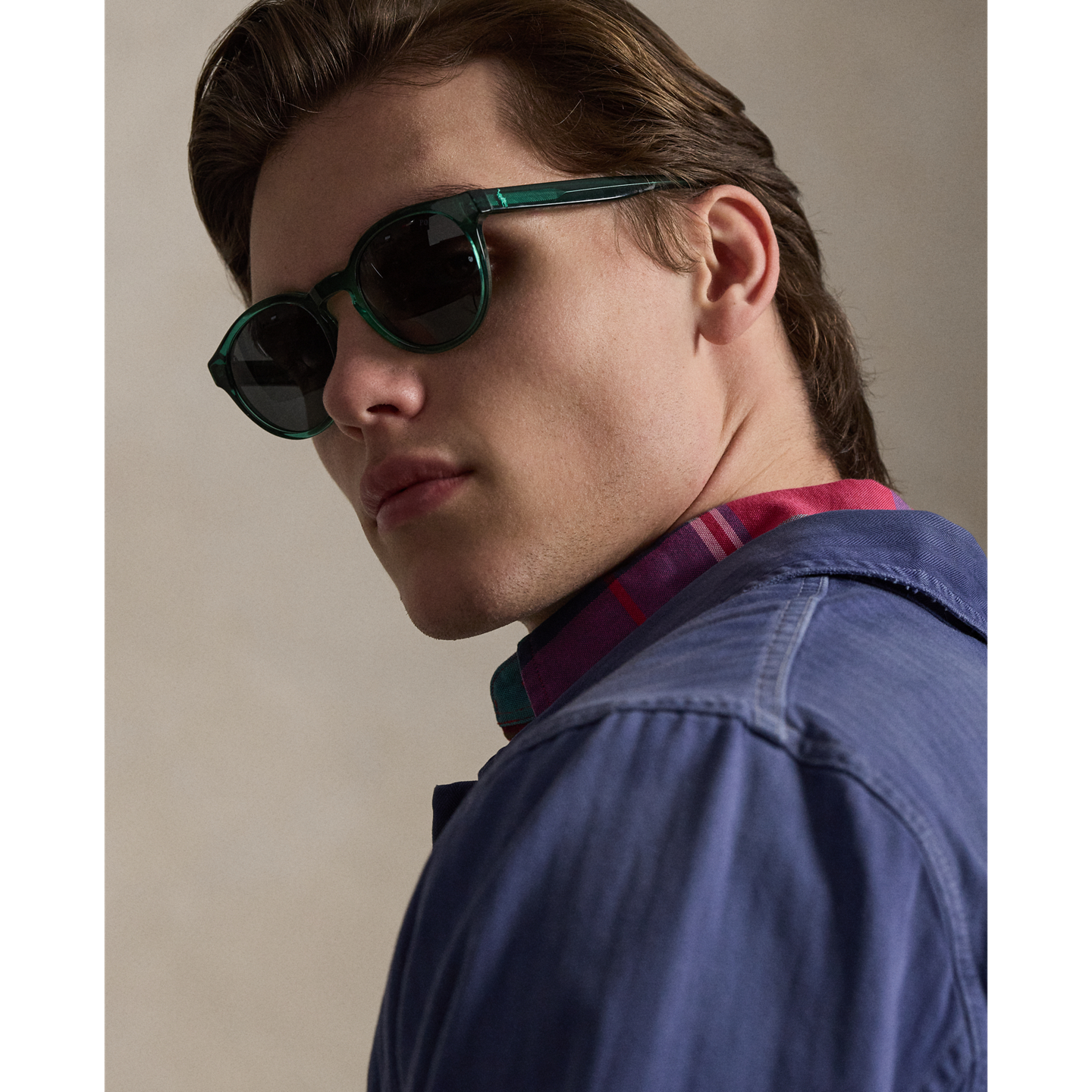 Мужские солнцезащитные очки Ralph Lauren The Earth Polo Sunglasses, цвет: Блестящий зелёный — фото 3