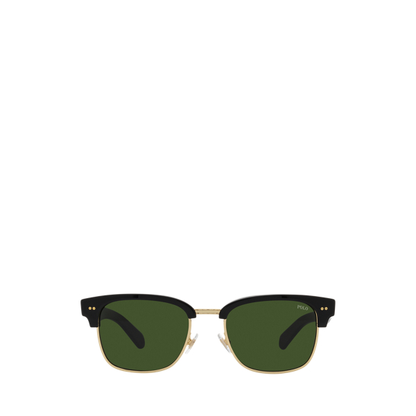 Shiny Black Heritage Square Academy Sunglasses Polo Ralph Lauren 2