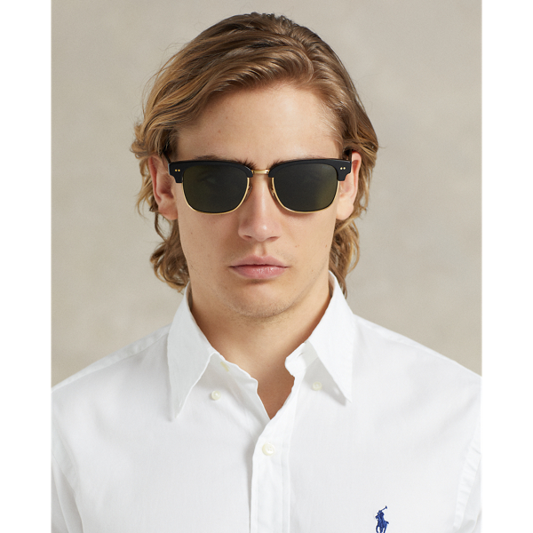 Shiny Black Heritage Square Academy Sunglasses Polo Ralph Lauren 4