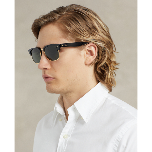 Shiny Black Heritage Square Academy Sunglasses Polo Ralph Lauren 5