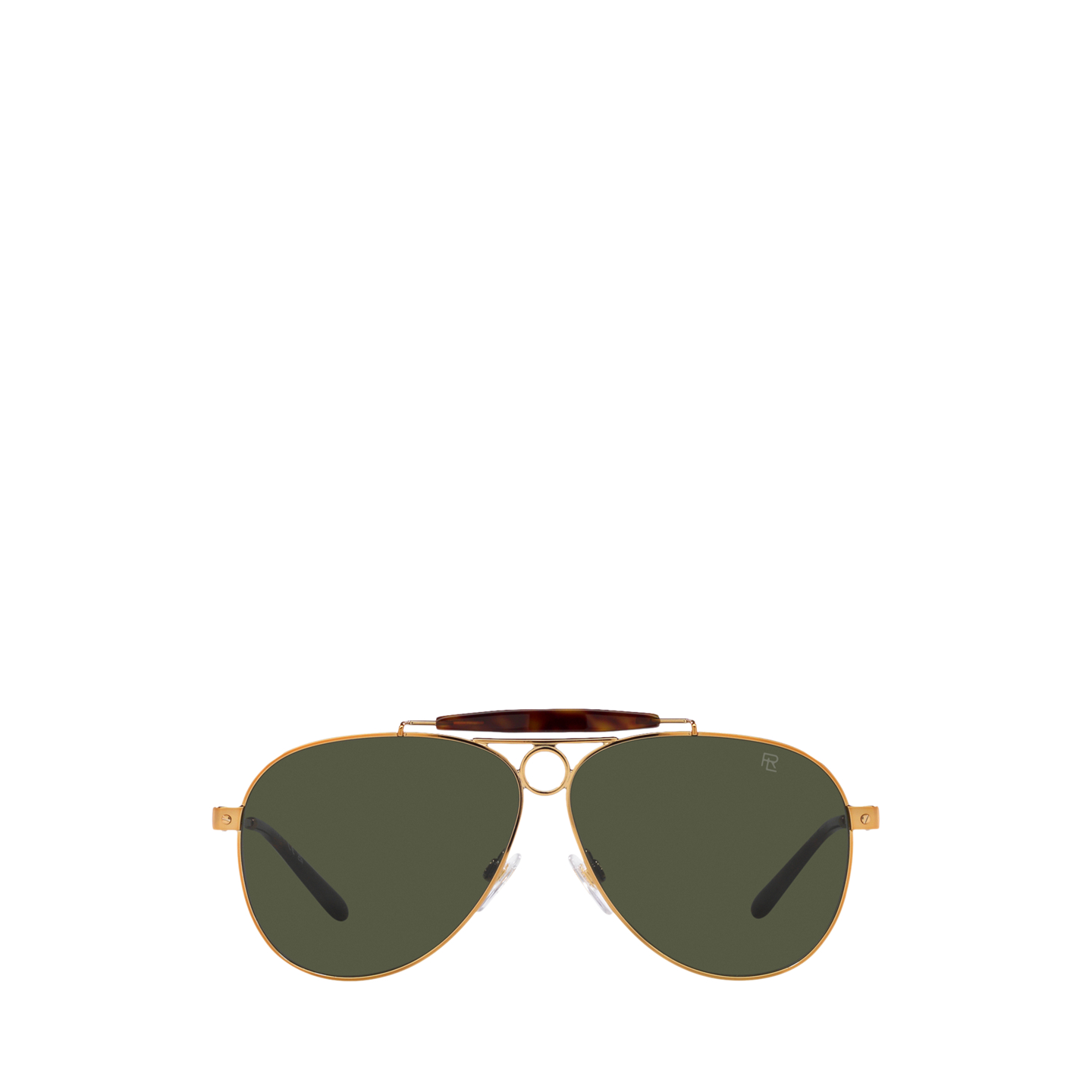 Мужские солнцезащитные очки Ralph Lauren Automotive Metal Pilot Sunglasses, цвет: Состаренный золотой — фото 1