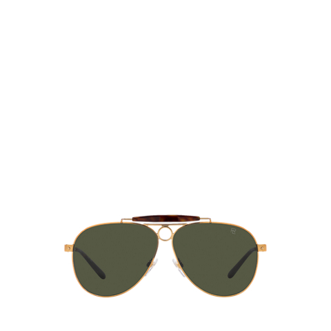 Мужские солнцезащитные очки Ralph Lauren Automotive Metal Pilot Sunglasses, цвет: Состаренный золотой