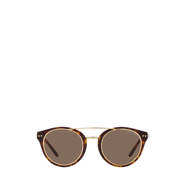Pale Gold Art Deco Round Sunglasses Ralph Lauren 2